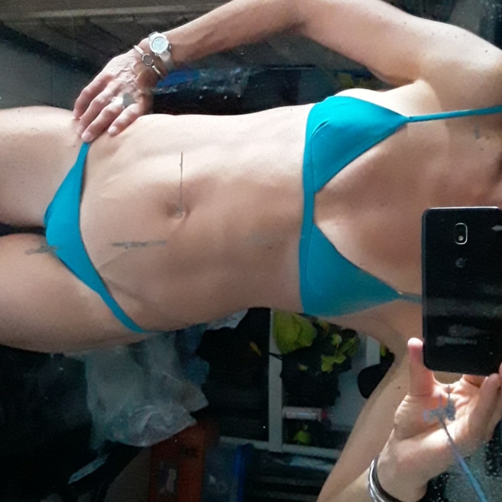 EUC small teal Ohana (hawaiian brand) bikini